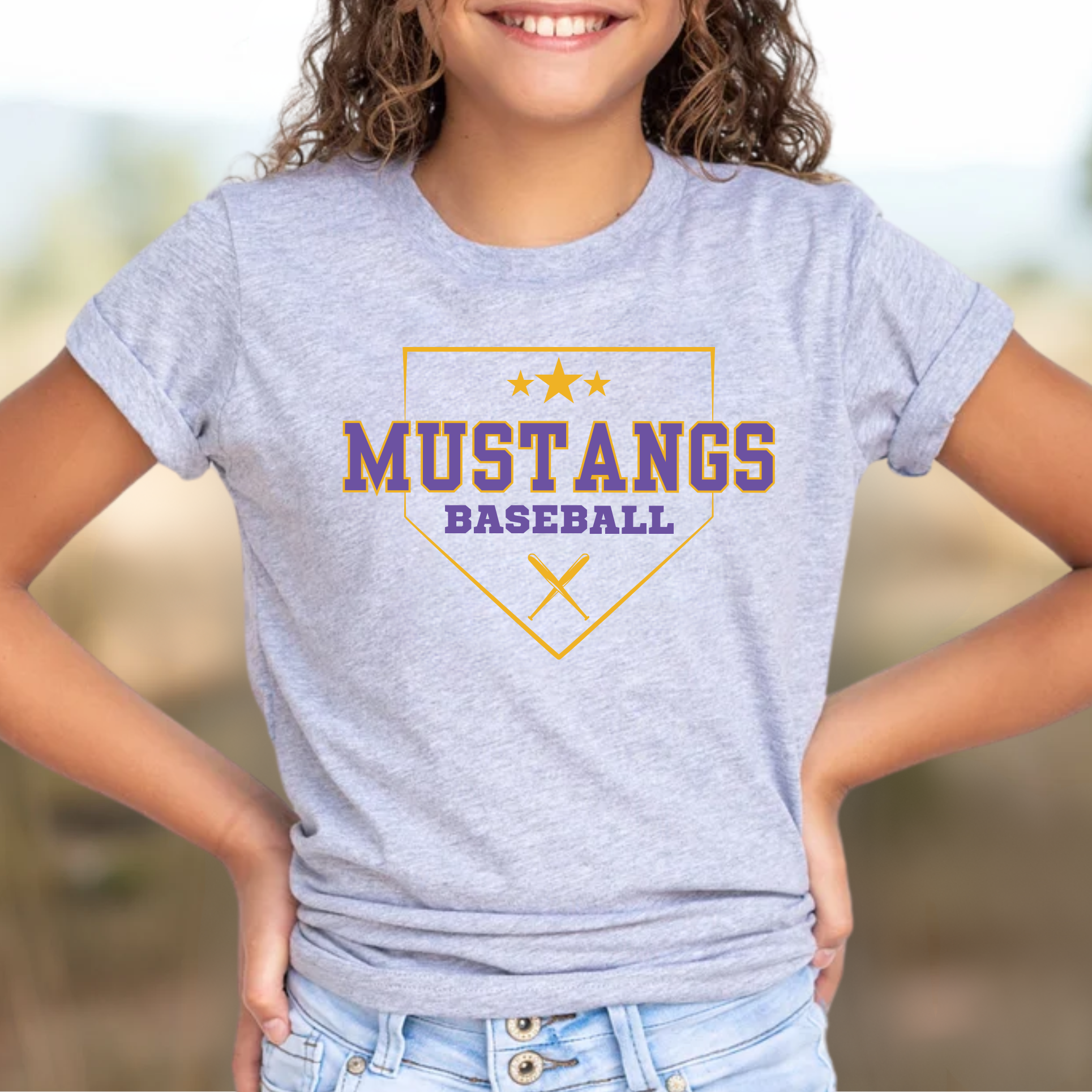 Youth Mustangs Baseball Tee