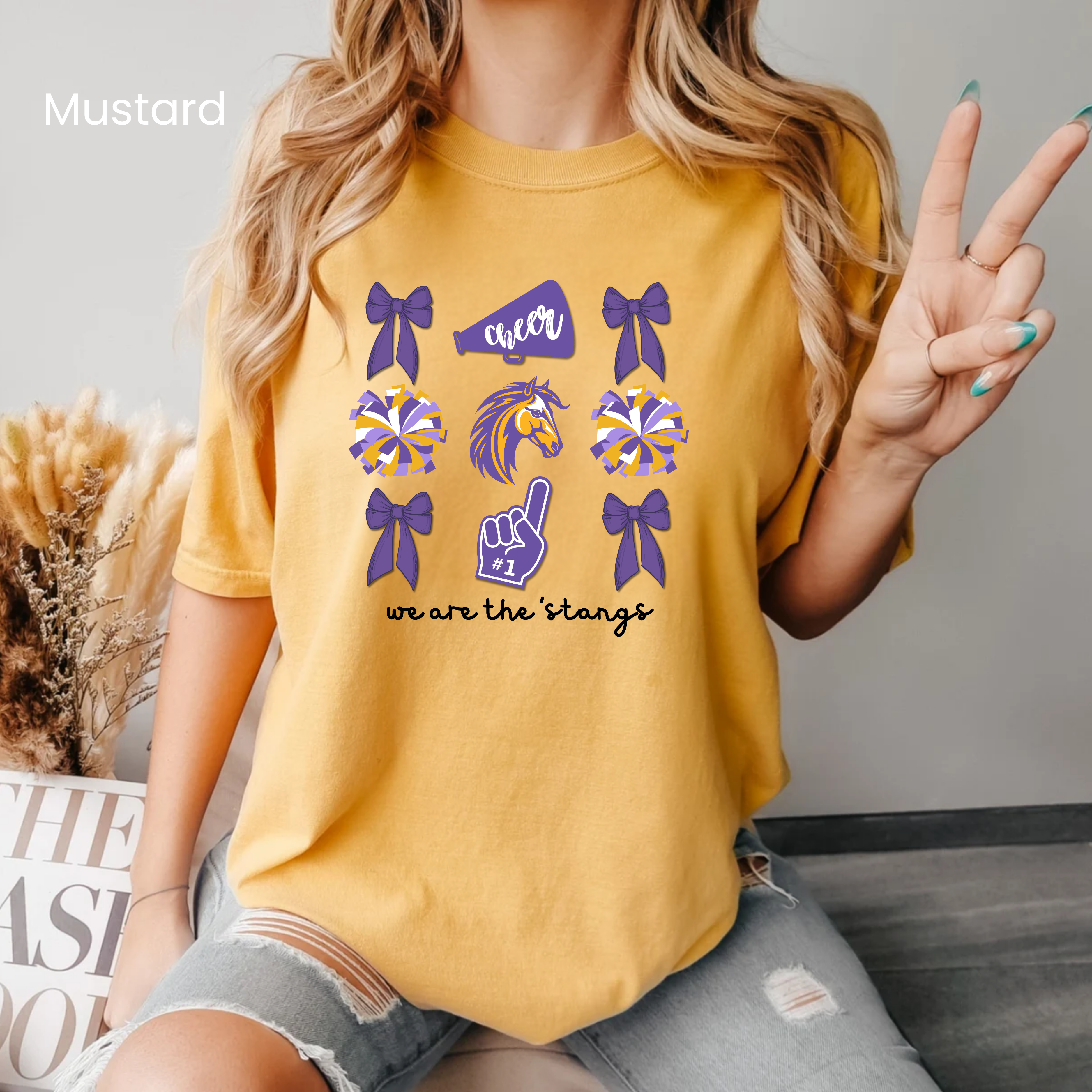 Comfort Colors We Are The Stangs Cheer Tee