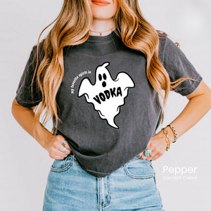 Vodka Is My Favorite Spirit Boxy Crop Tee