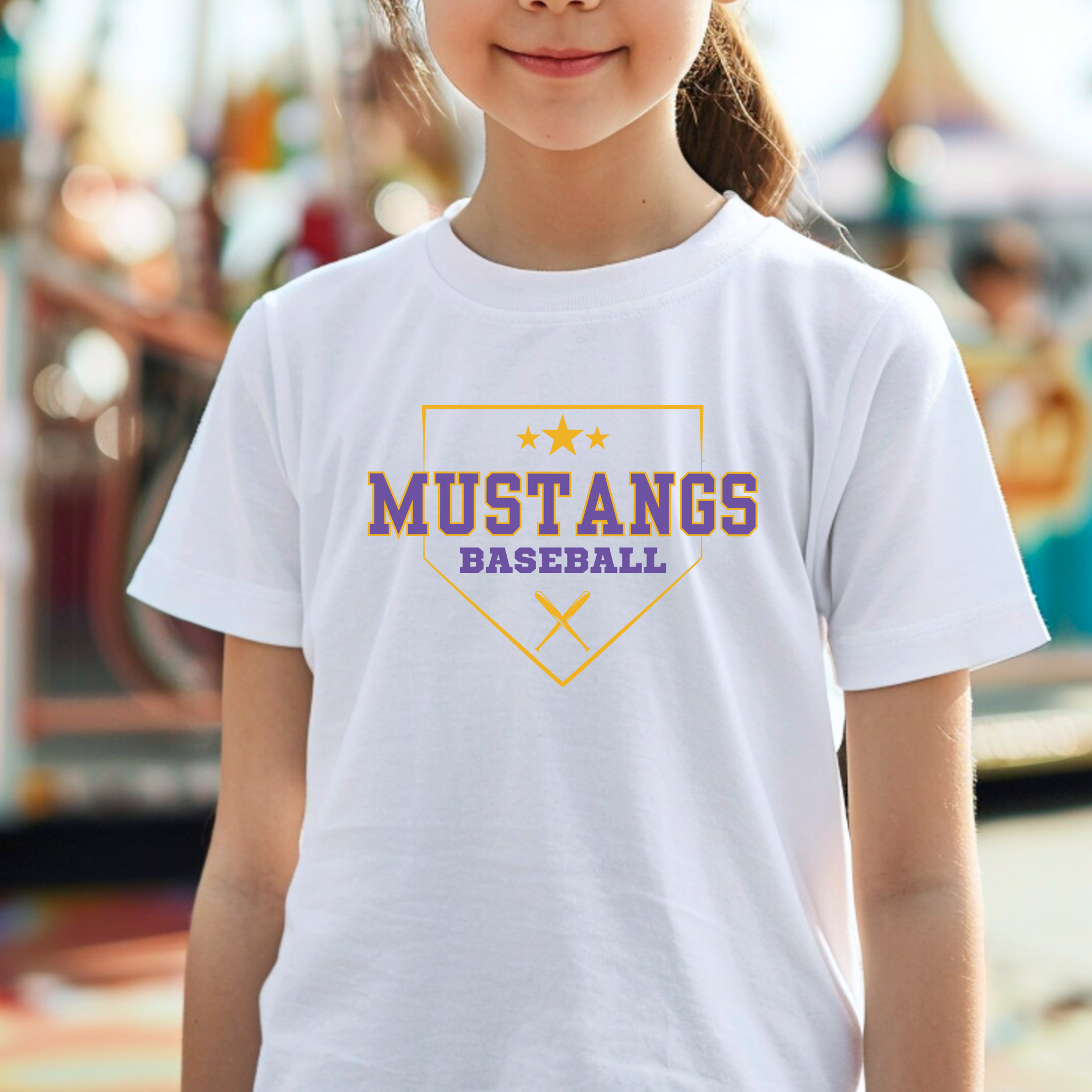 Youth Mustangs Baseball Tee