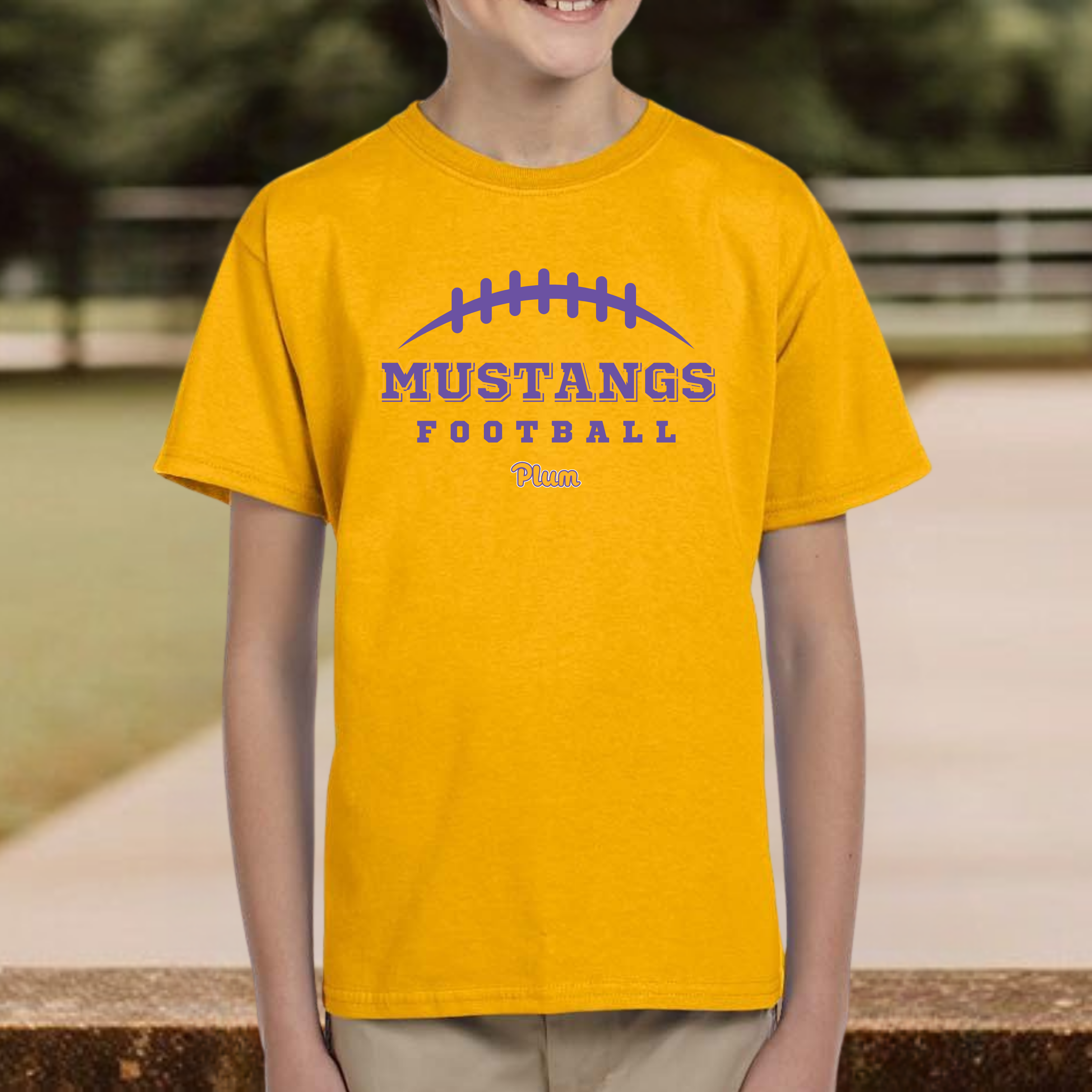 Youth Plum Mustangs Football Tee