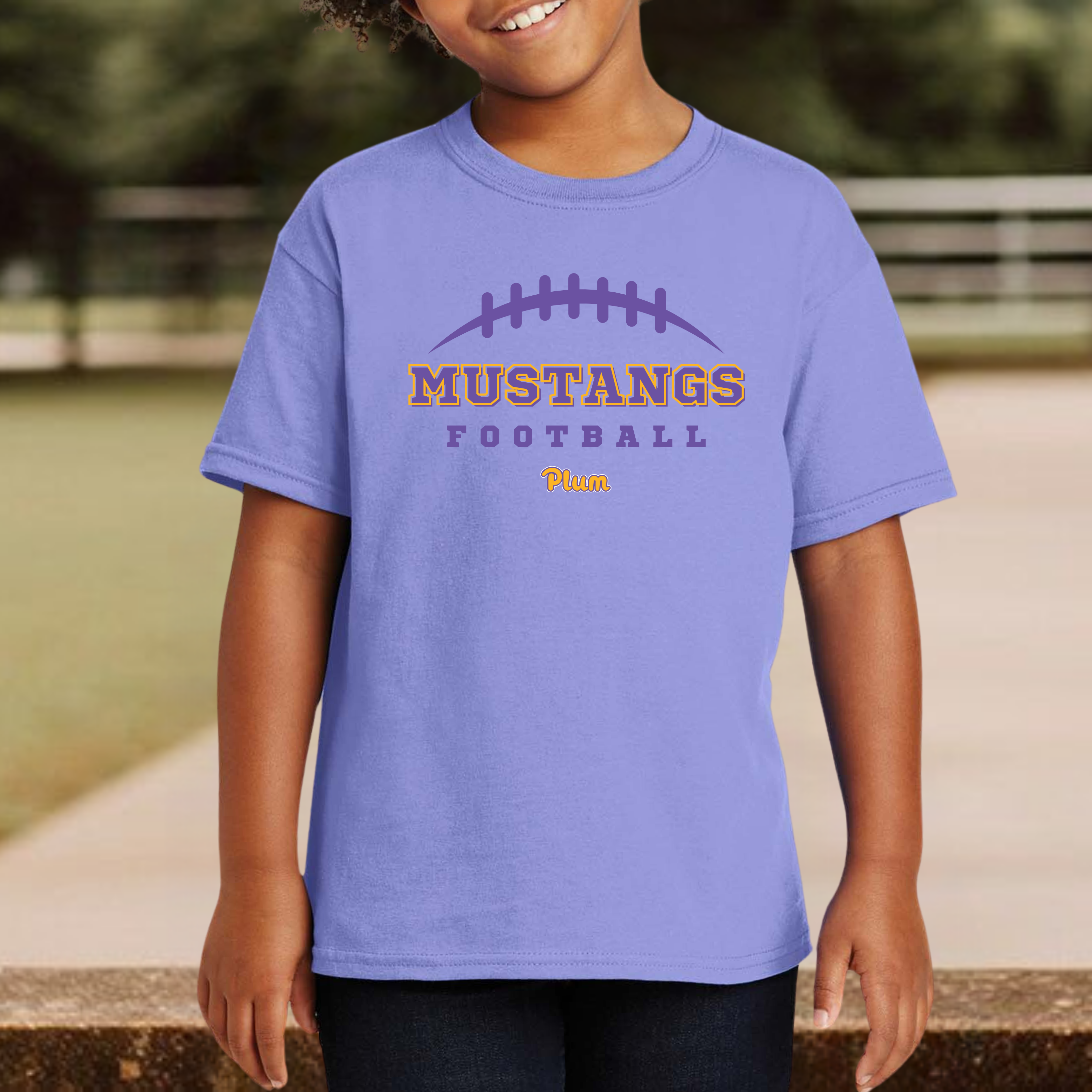 Youth Plum Mustangs Football Tee