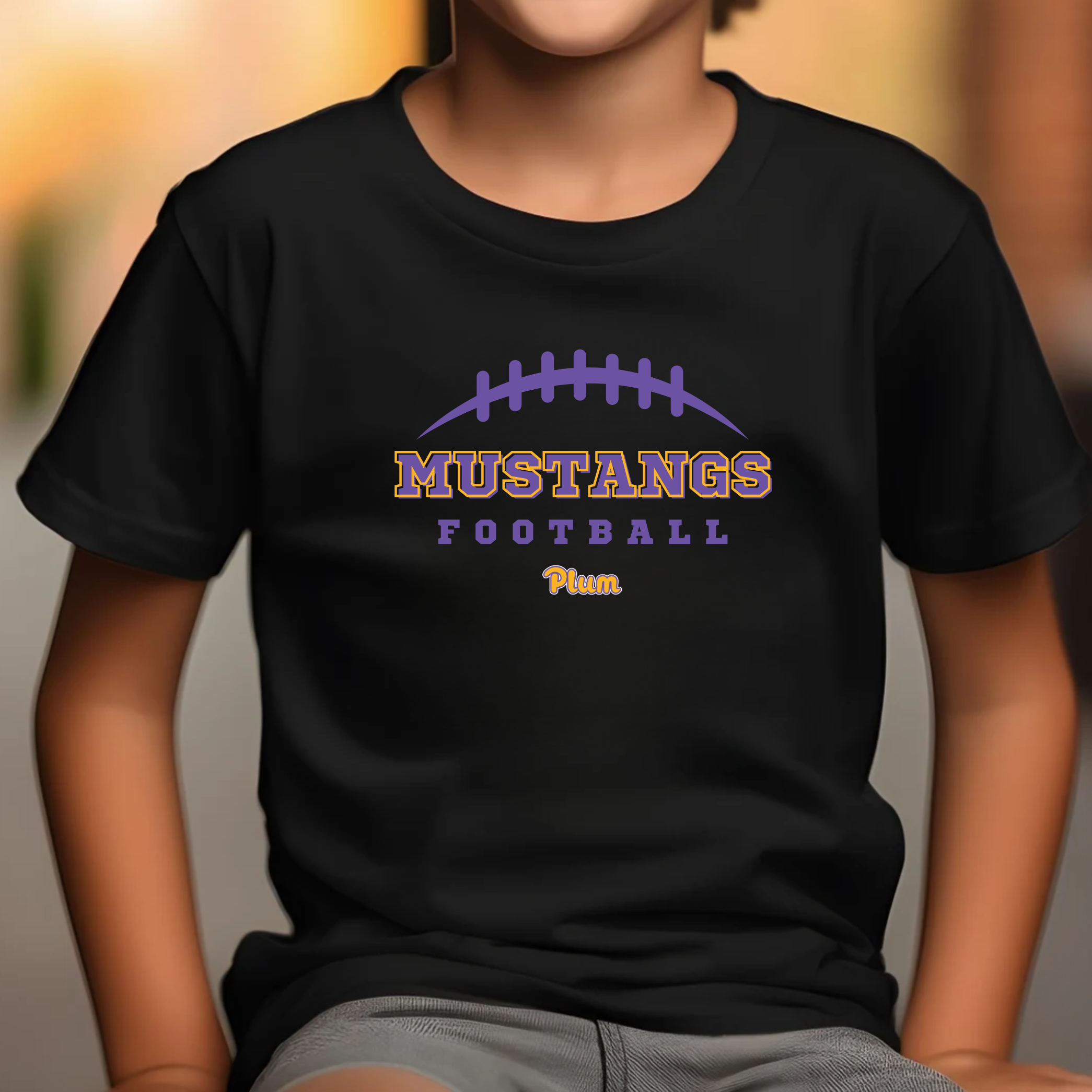 Youth Plum Mustangs Football Tee