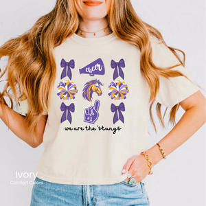 Comfort Colors Boxy Crop We Are the Stangs Cheer Tee