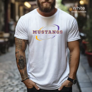 Gildan Softstyle Mustangs Football Swirl Tee