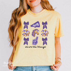 Comfort Colors Boxy Crop We Are the Stangs Cheer Tee