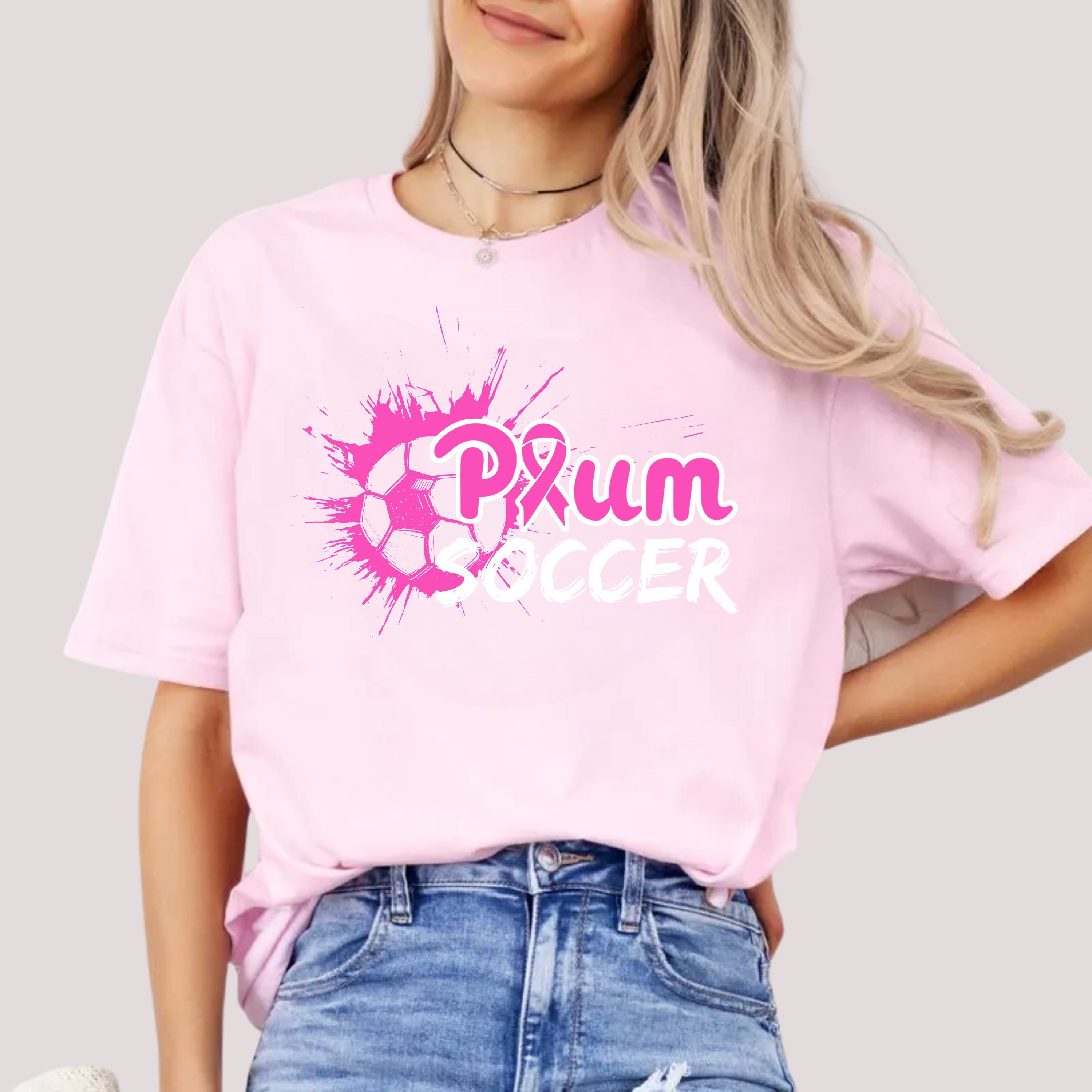 Plum Soccer Ribbon Tee