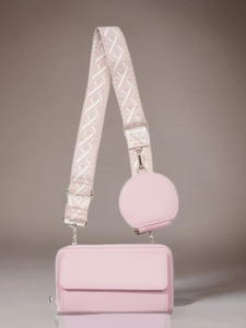 Vegan Leather Crossbody Duo Wallet Handbag