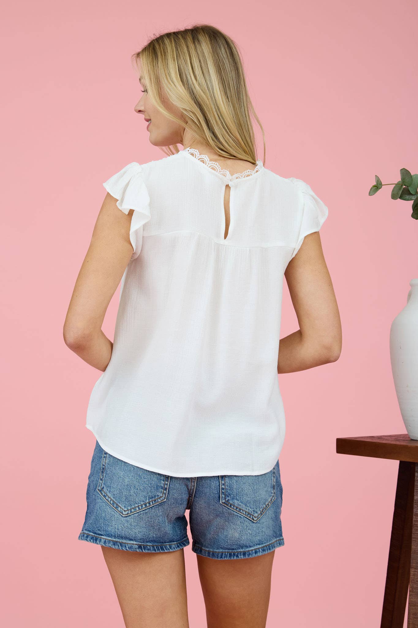 Lacey Ruffles Short Sleeve Top