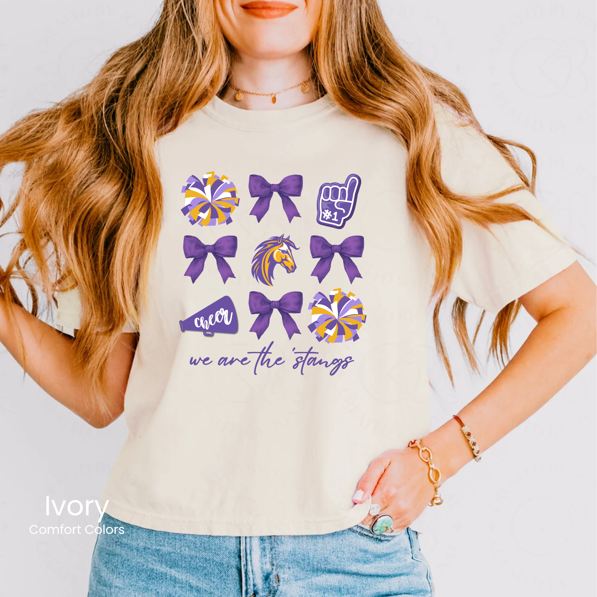 Comfort Colors Boxy Crop We Are The Stangs Cheer Tee