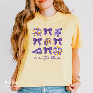 Comfort Colors Boxy Crop We Are The Stangs Cheer Tee