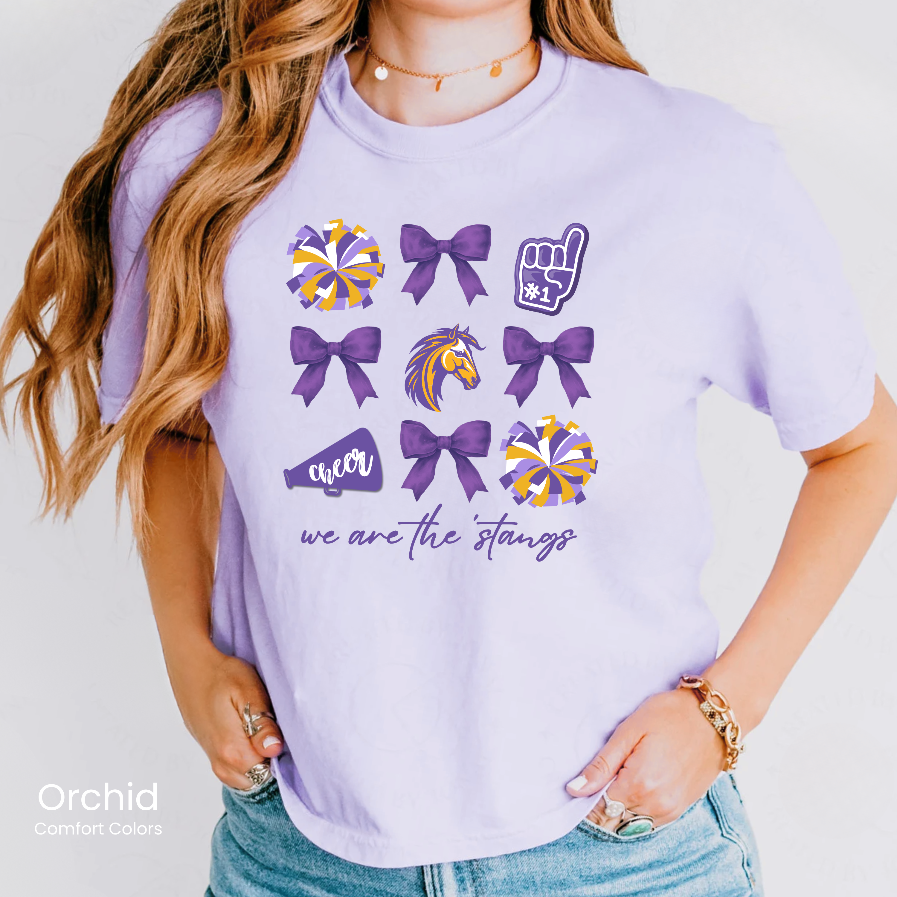 Comfort Colors Boxy Crop We Are The Stangs Cheer Tee