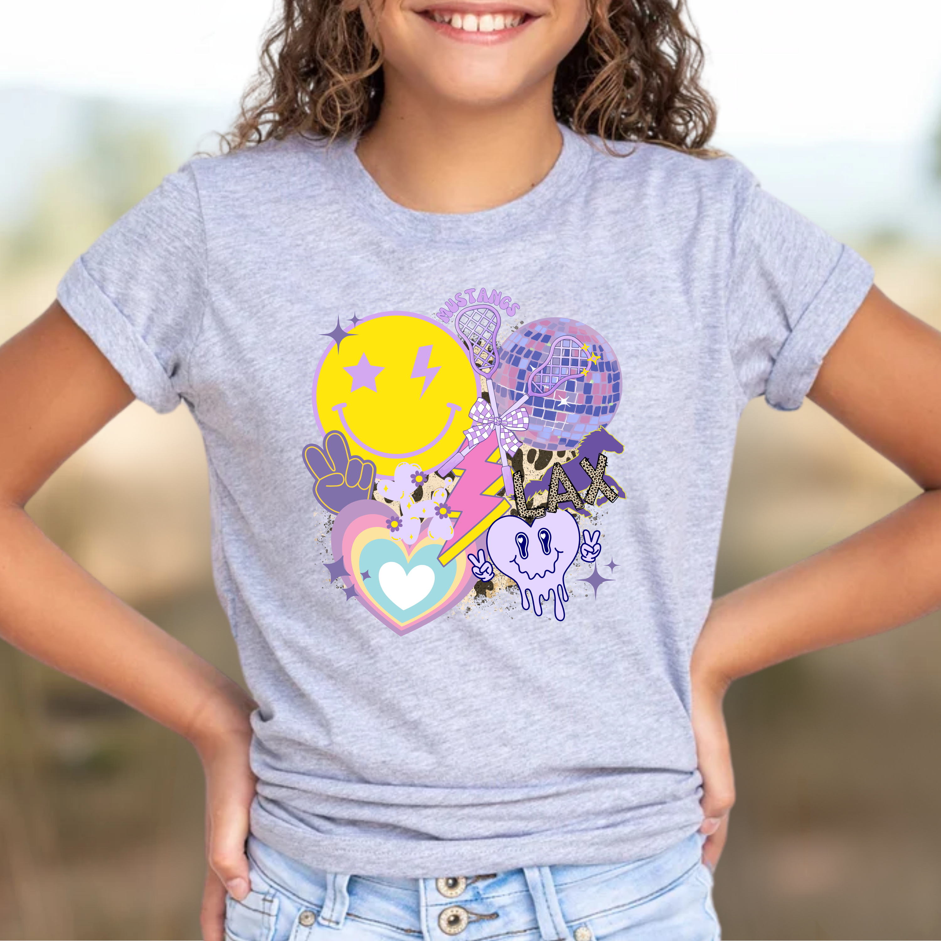 Youth Preppy Mustangs LAX Tee