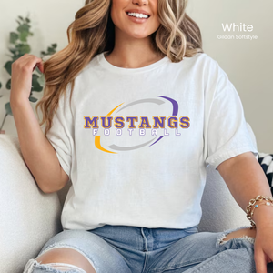 Gildan Softstyle Mustangs Football Swirl Tee
