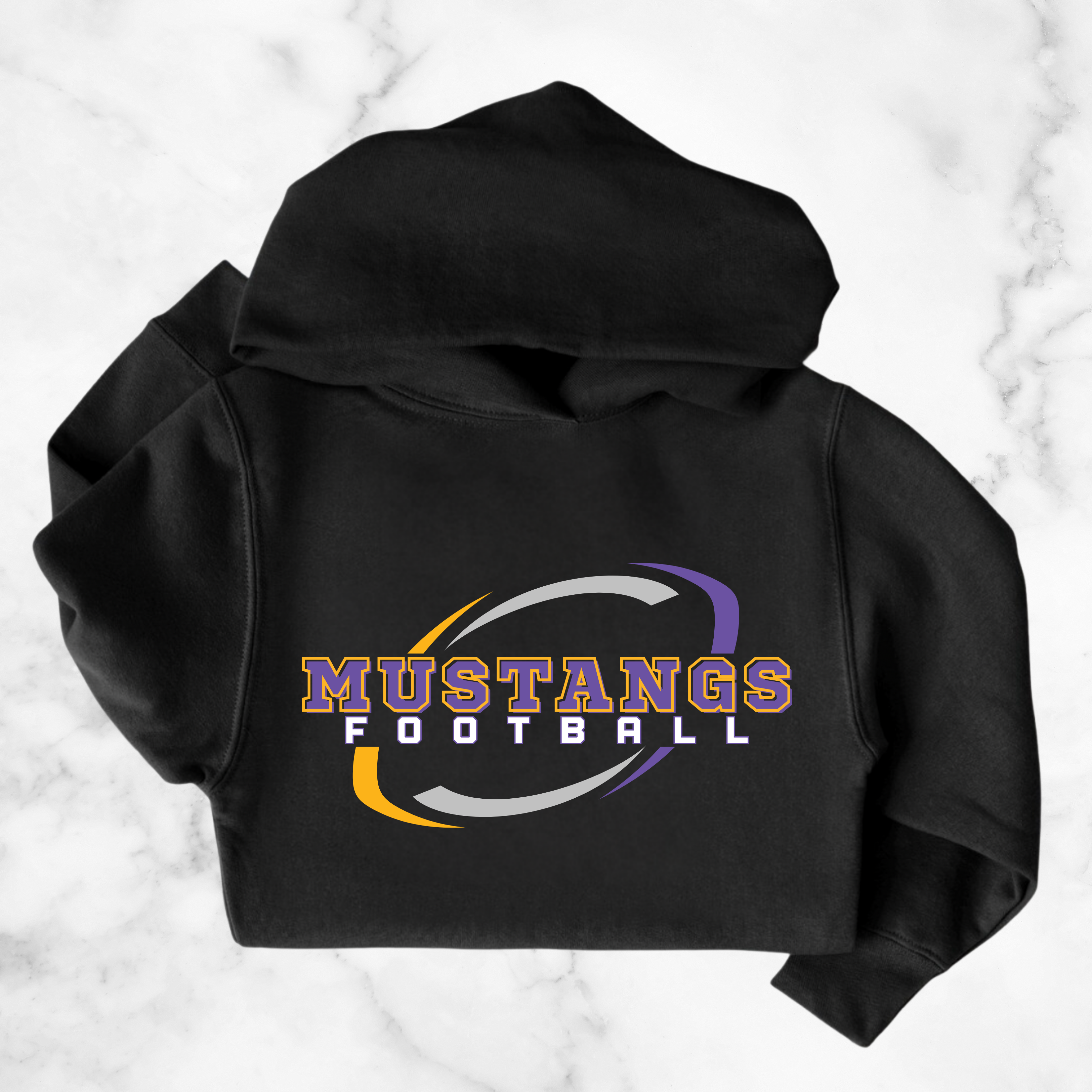 Youth Mustangs Football Swirl Hoodie