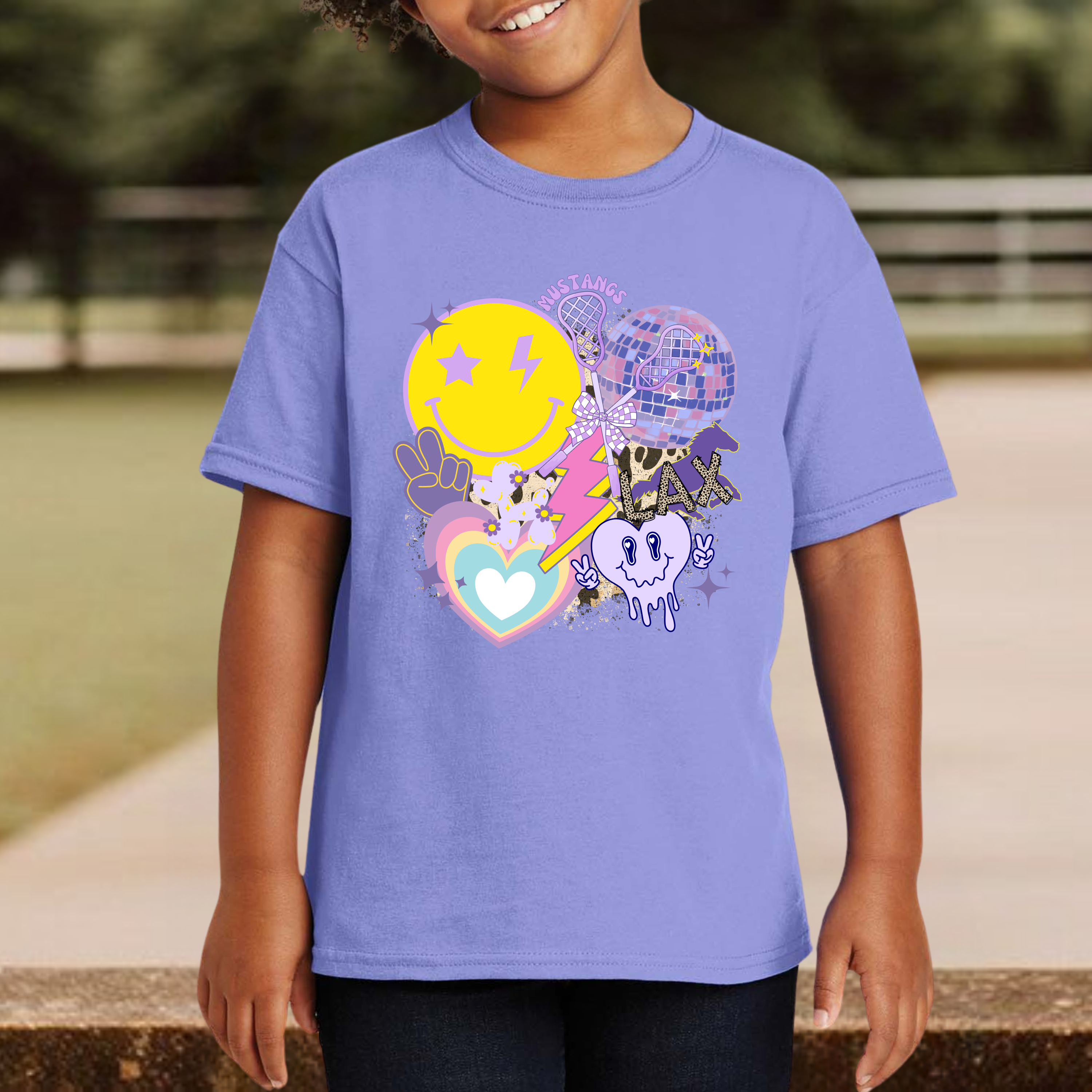 Youth Preppy Mustangs LAX Tee