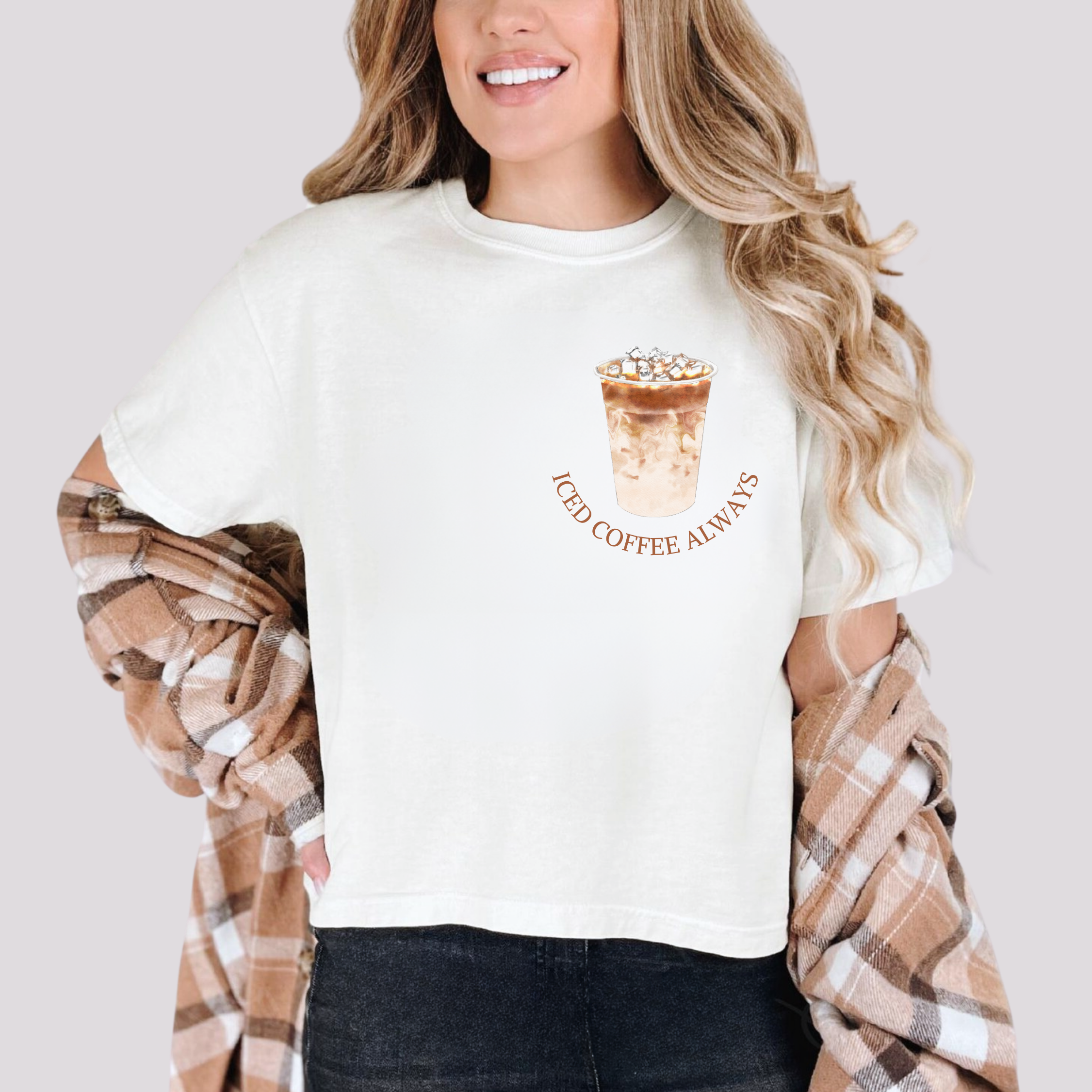 Iced Coffee Always Pocket Tee
