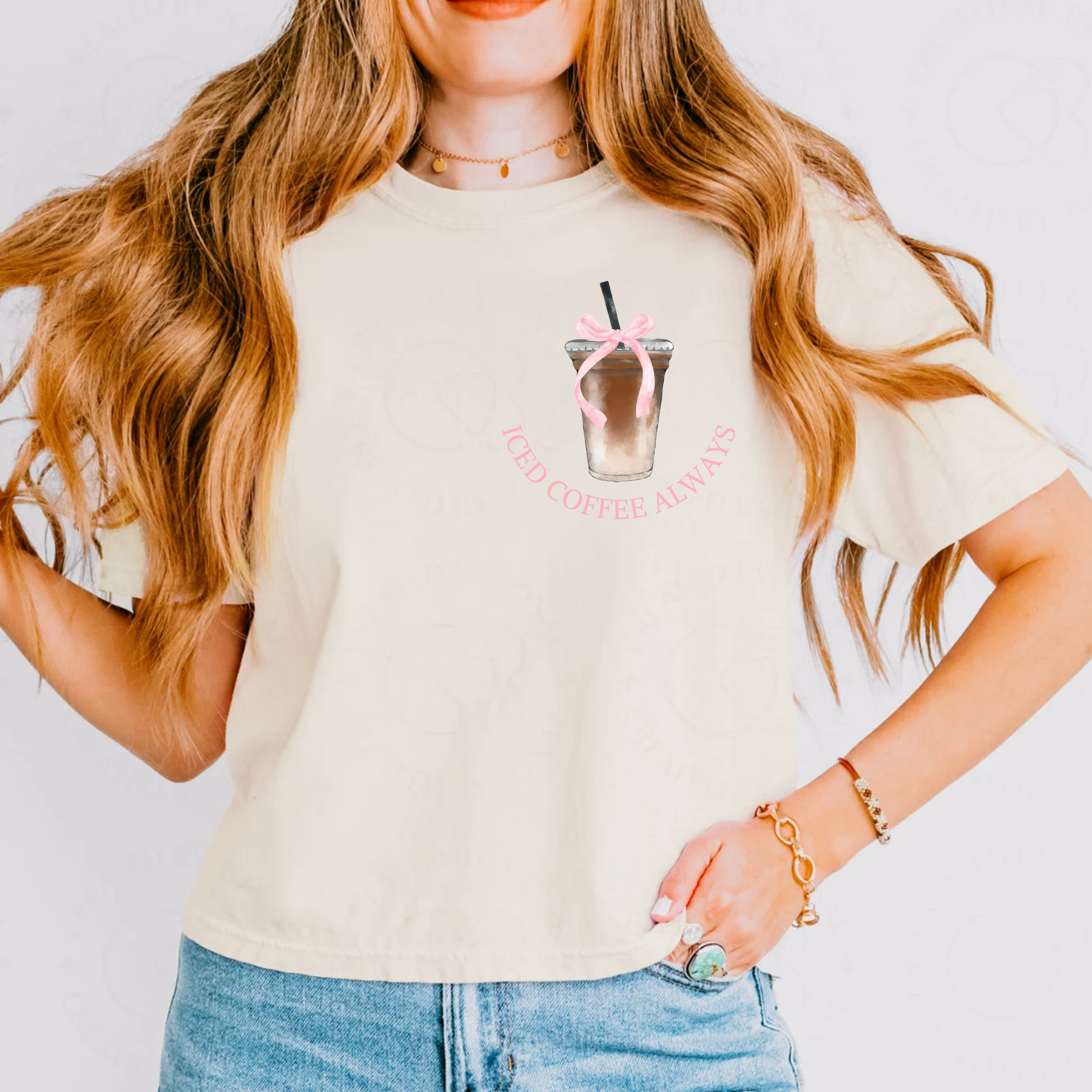 Preppy Iced Coffee Always Pocket Tee