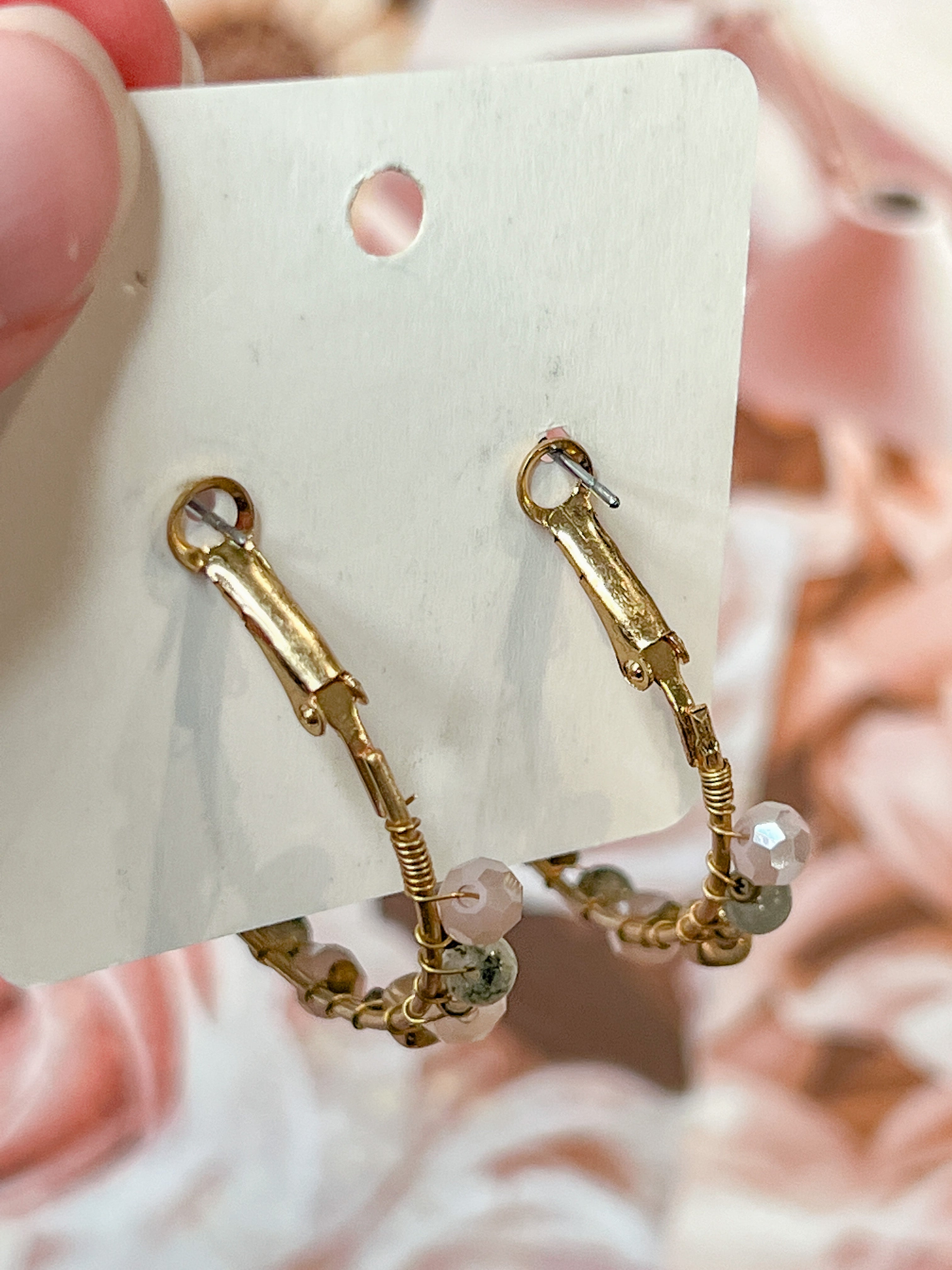 Embellished Gold Hoop Earrings