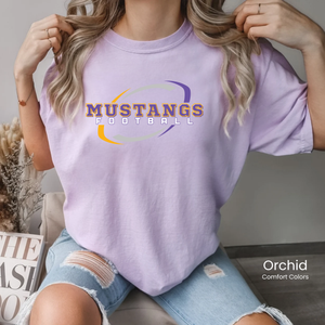 Comfort Colors Mustangs Football Swirl Tee