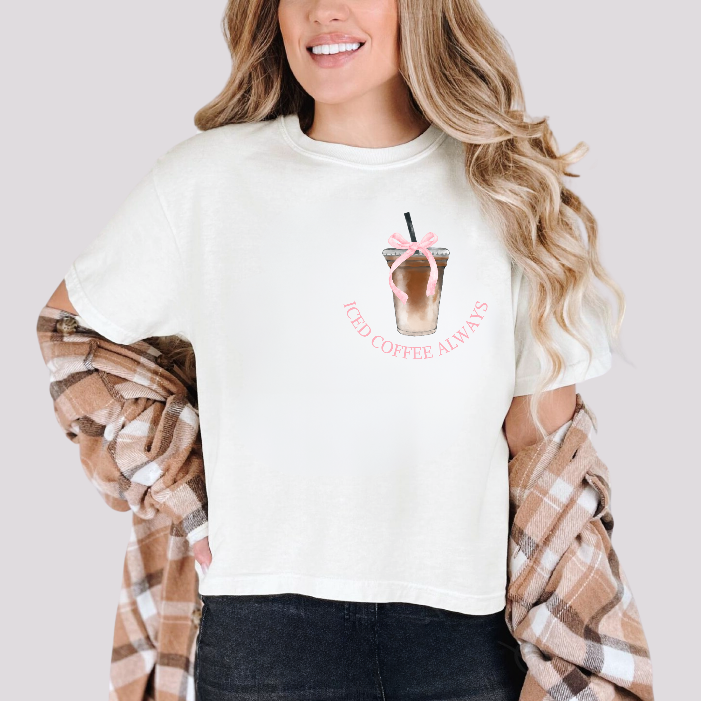 Preppy Iced Coffee Always Pocket Tee