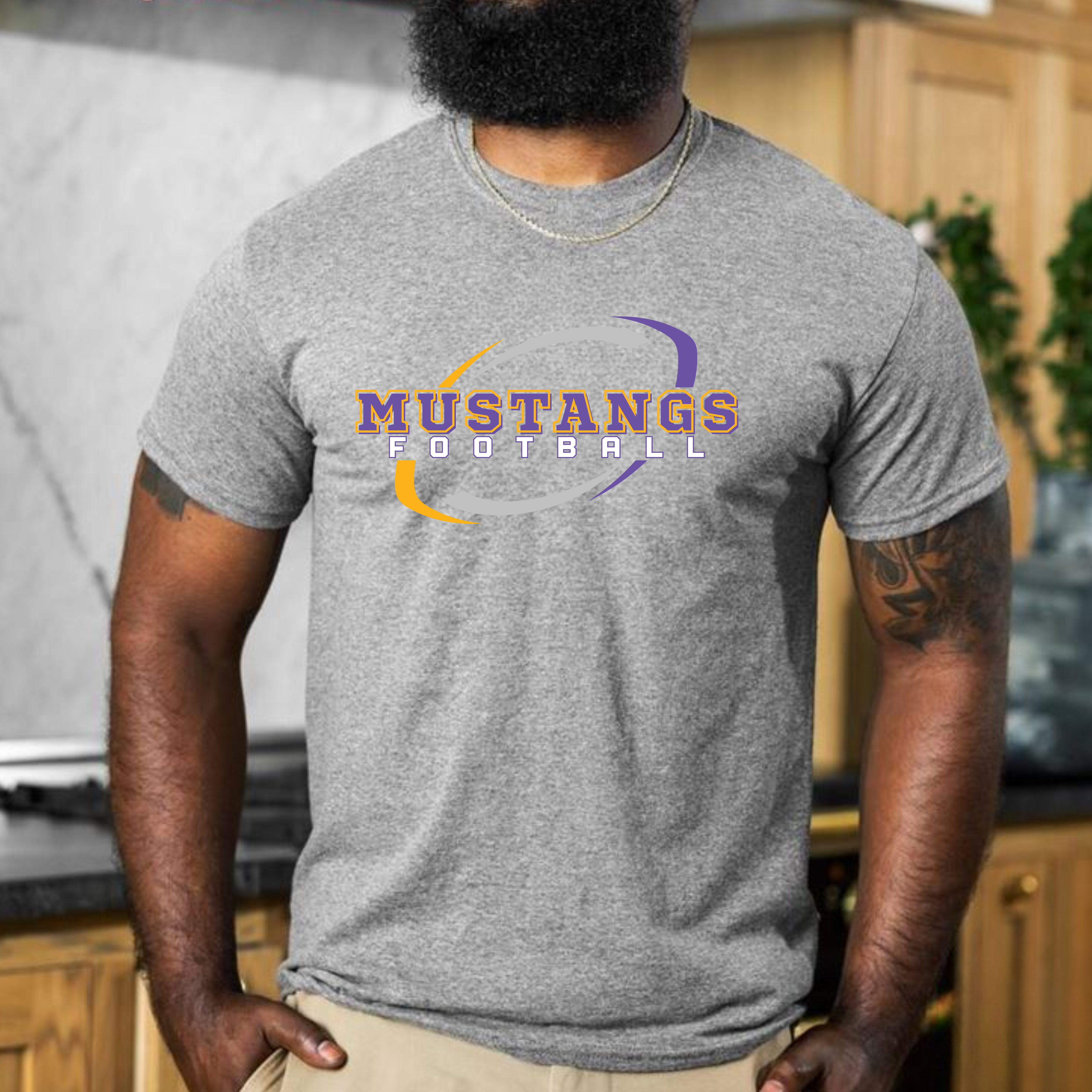 Mustangs Football Icon Tee