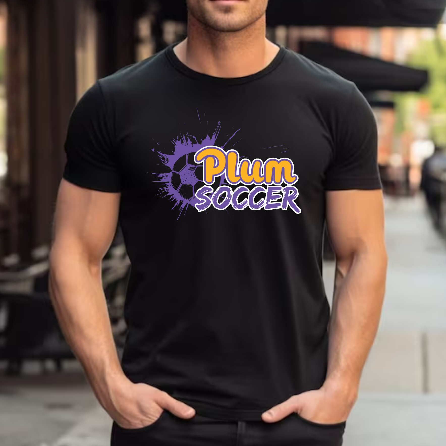 Plum Soccer Splat Tee