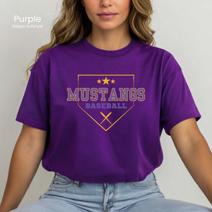 Gildan Softstyle Mustangs Baseball Tee