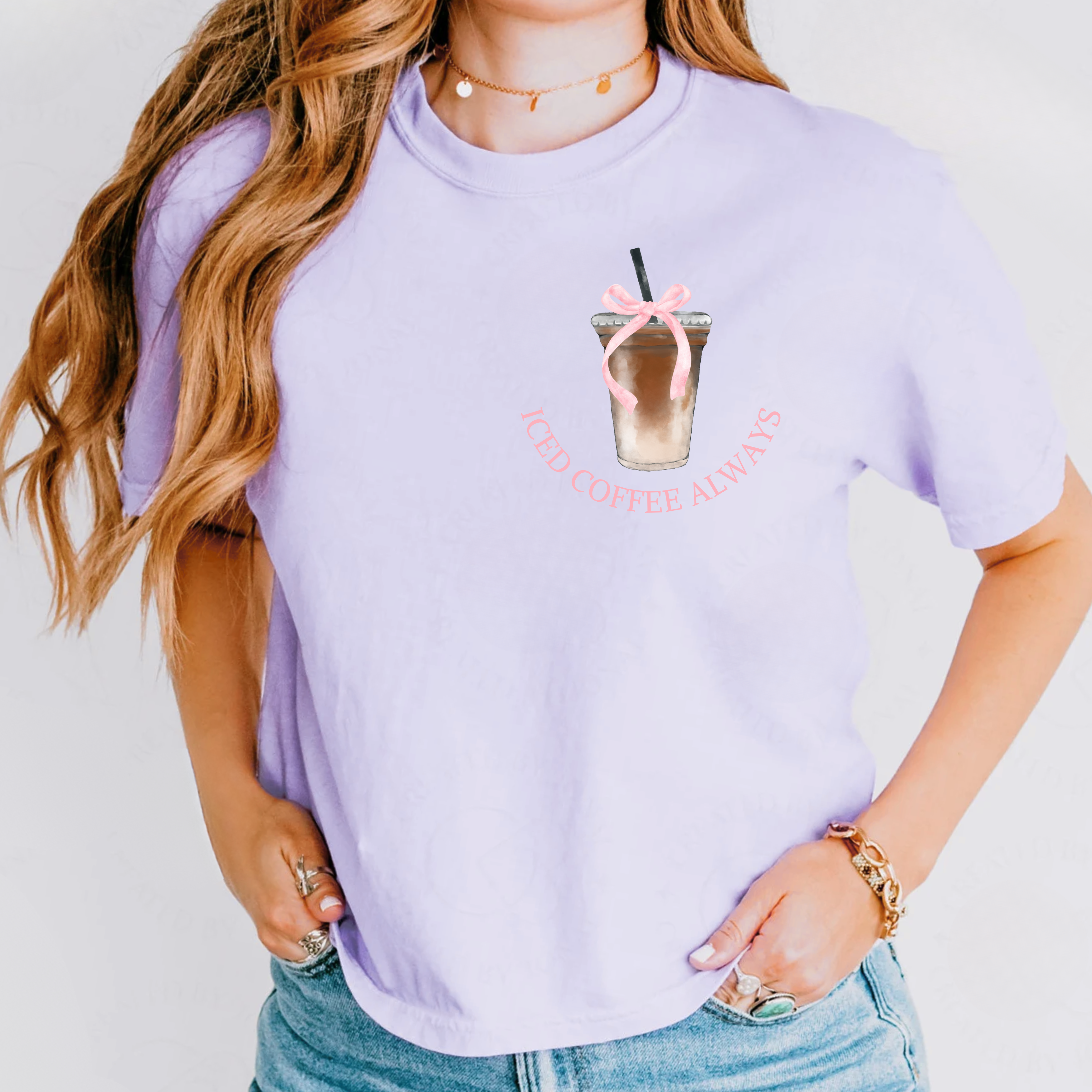 Preppy Iced Coffee Always Pocket Tee