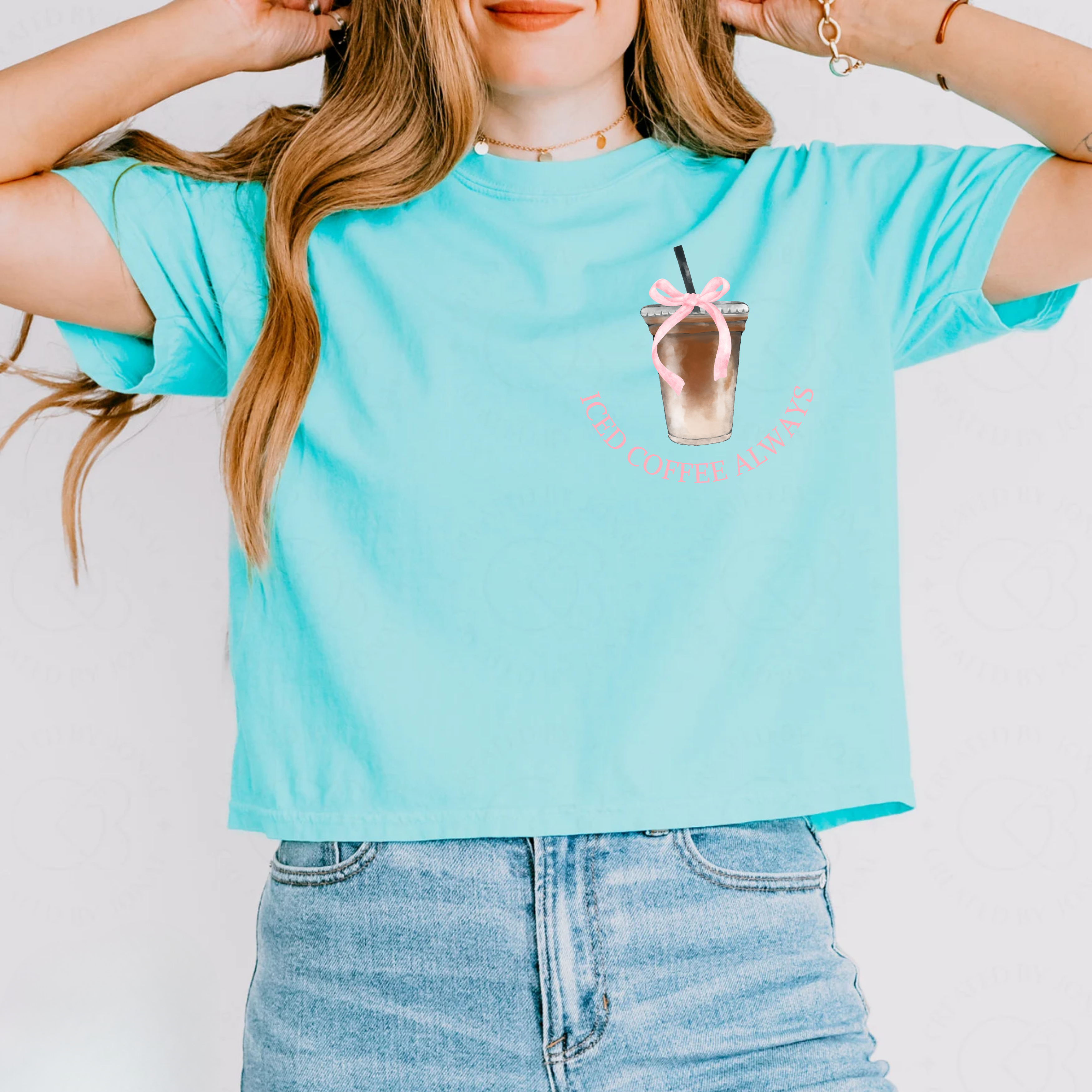 Preppy Iced Coffee Always Pocket Tee