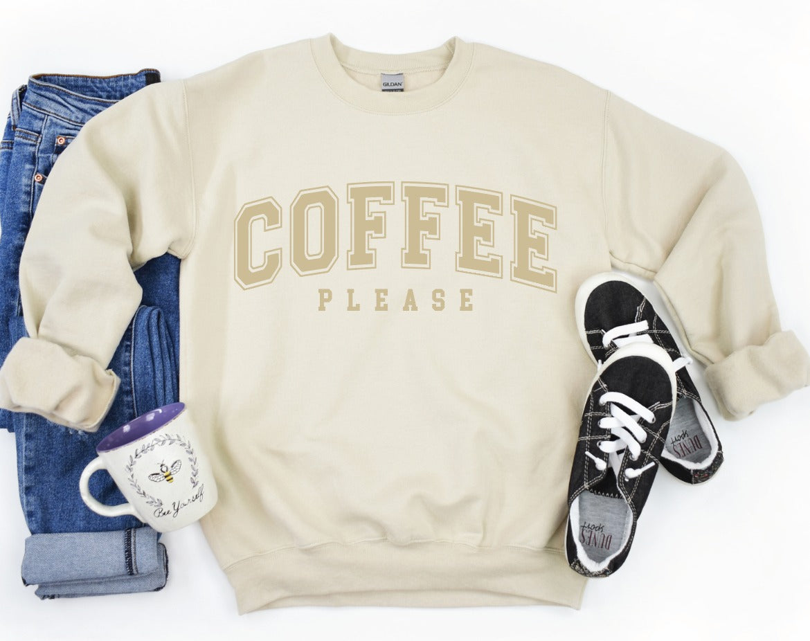 Coffee Please Puff Ink Sweatshirt