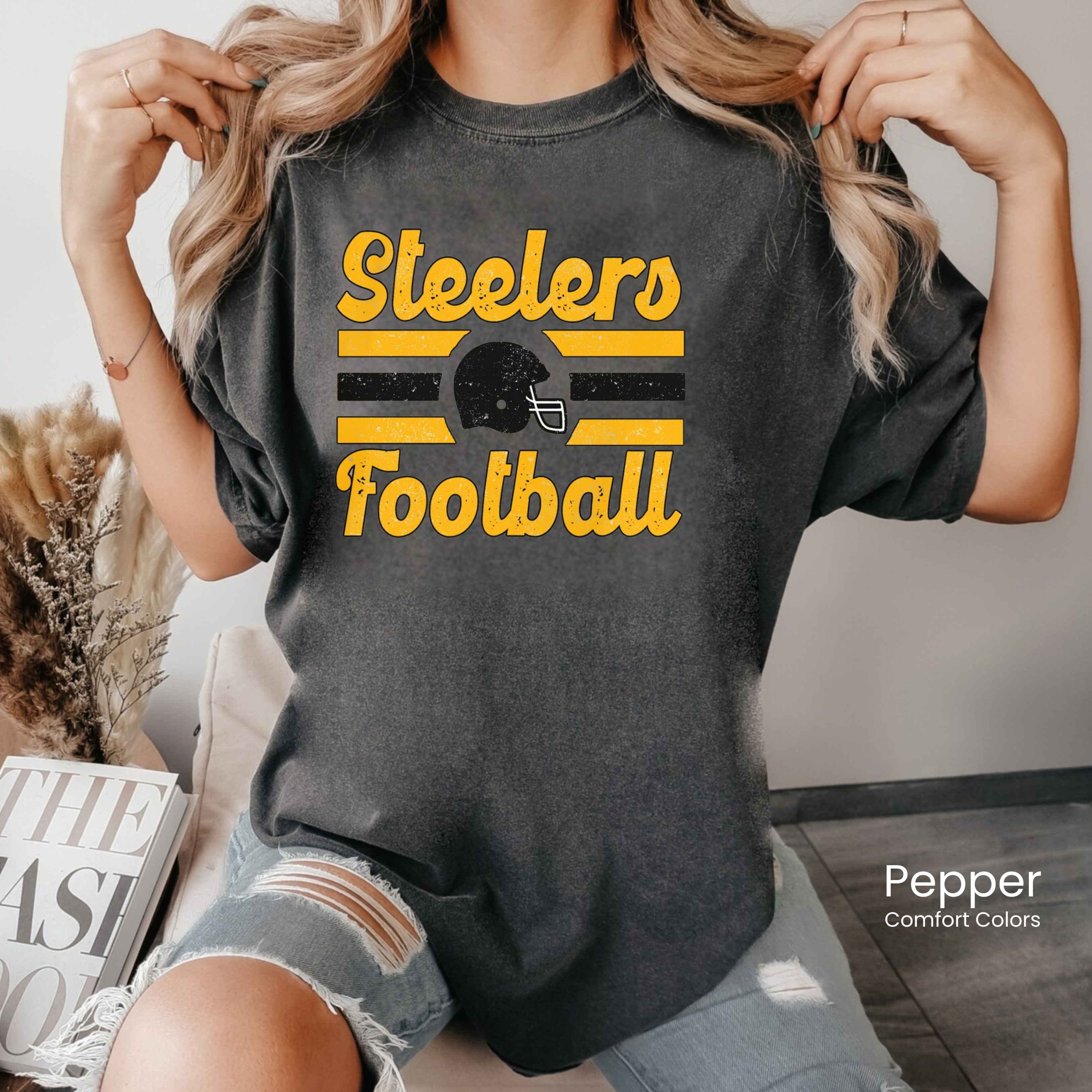 Comfort Colors Steel City Football Tee
