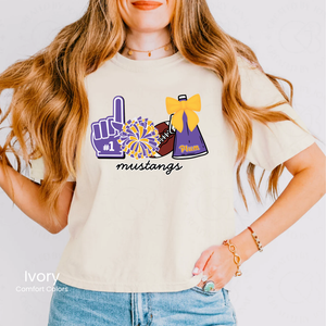 Comfort Colors Boxy Crop Cheer Icons Tee