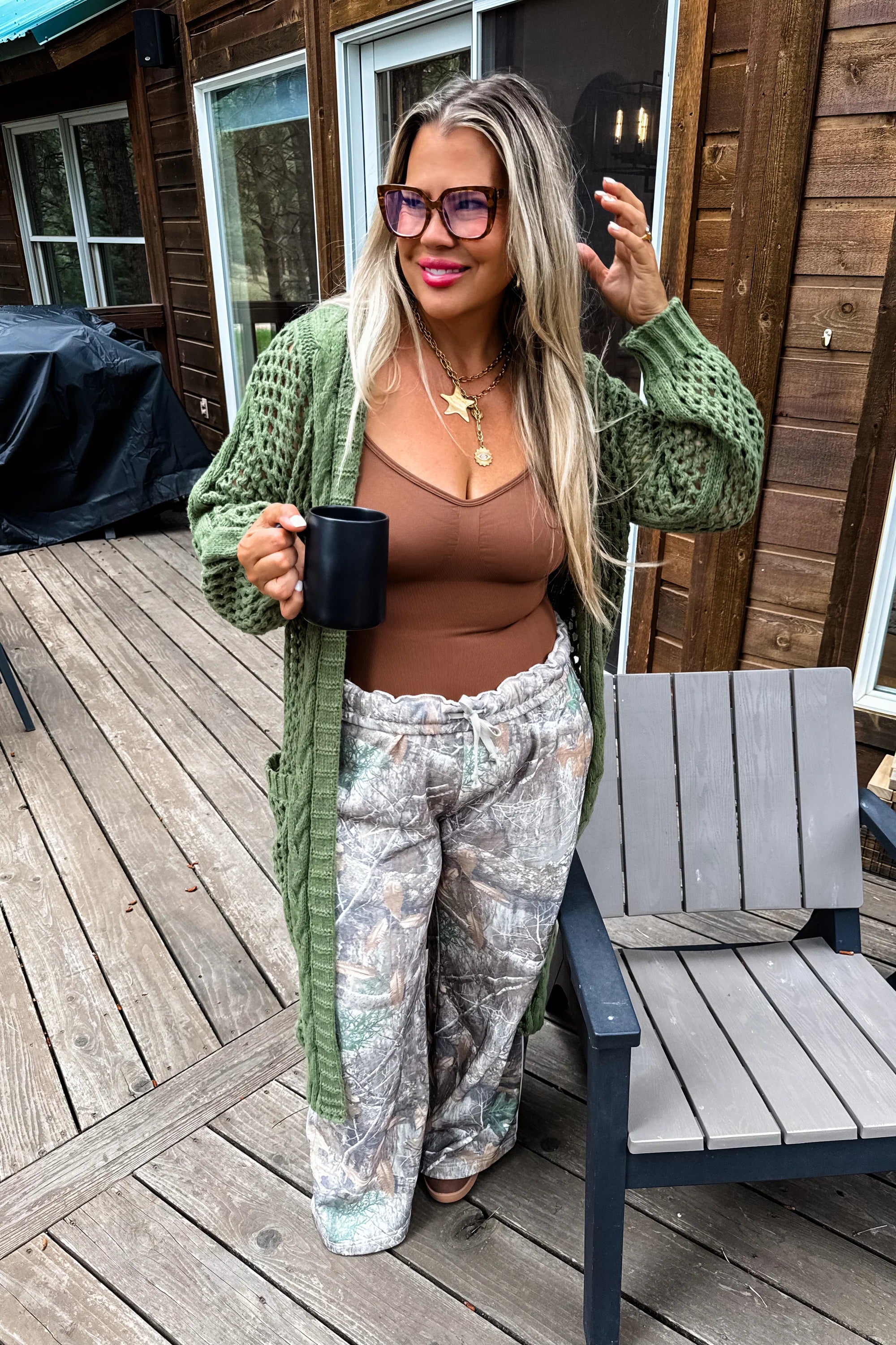 Kandias Knit Cardigan in Olive