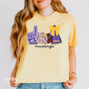 Comfort Colors Boxy Crop Cheer Icons Tee