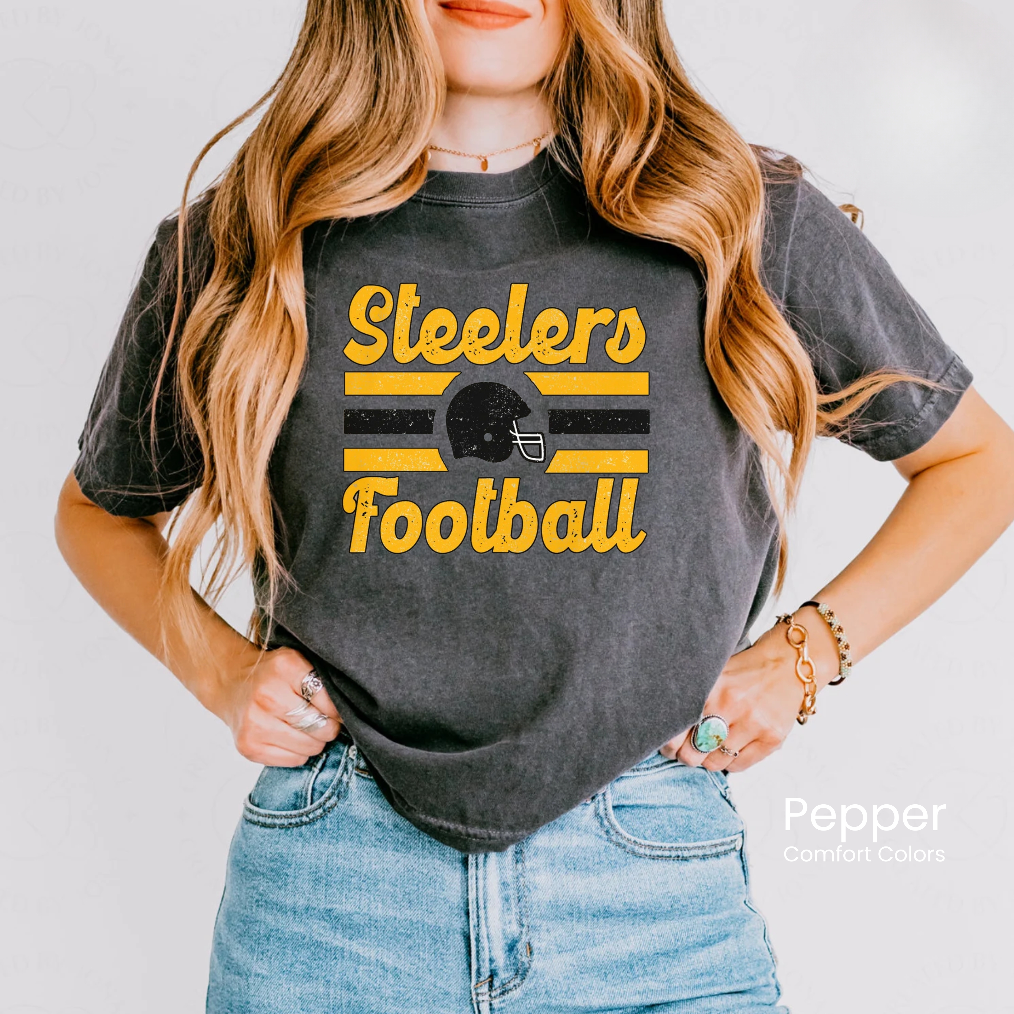 Comfort Colors Boxy Crop Steel City Football Tee