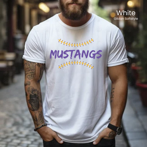 Gildan Softstyle Mustangs Baseball Laces Tee