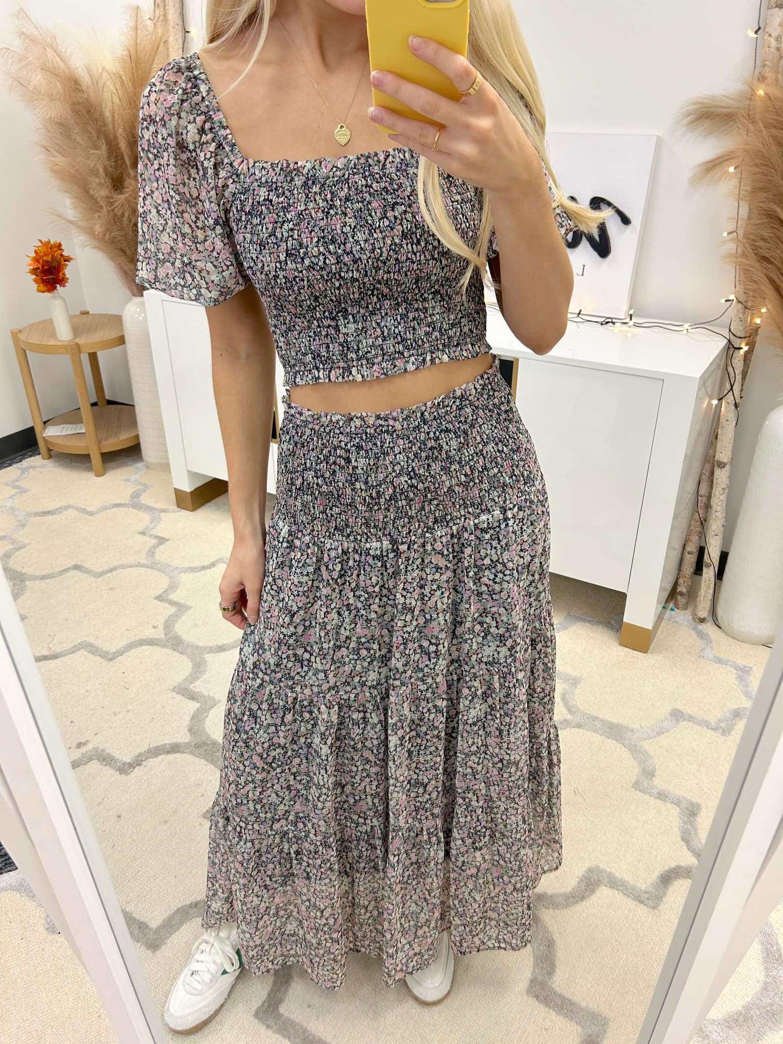 Among the Wildflowers Smocked Maxi Skirt