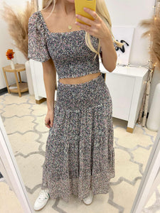 Among the Wildflowers Smocked Maxi Skirt