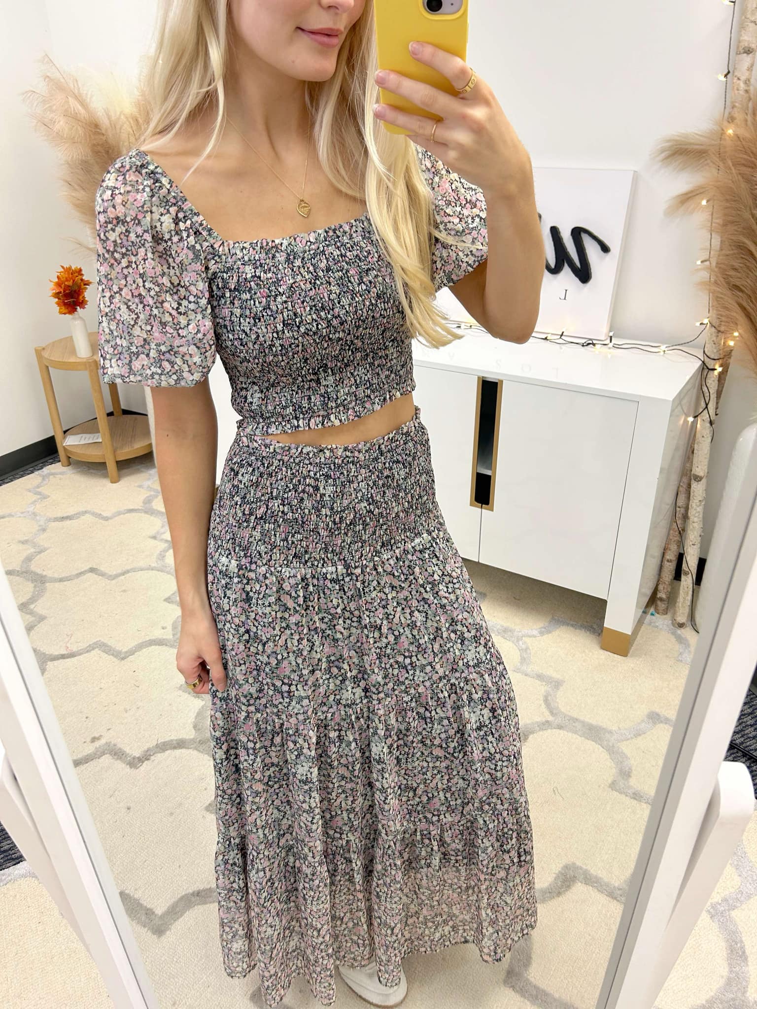 Among the Wildflowers Smocked Maxi Skirt