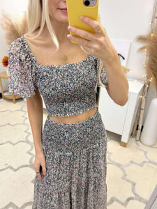 Among the Wildflowers Smocked Maxi Skirt