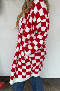 {PRE-ORDER} Red Checker Holiday Cloud Cardigans