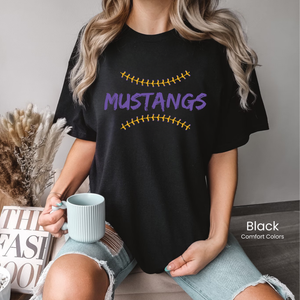 Comfort Colors Mustangs Baseball Laces Tee