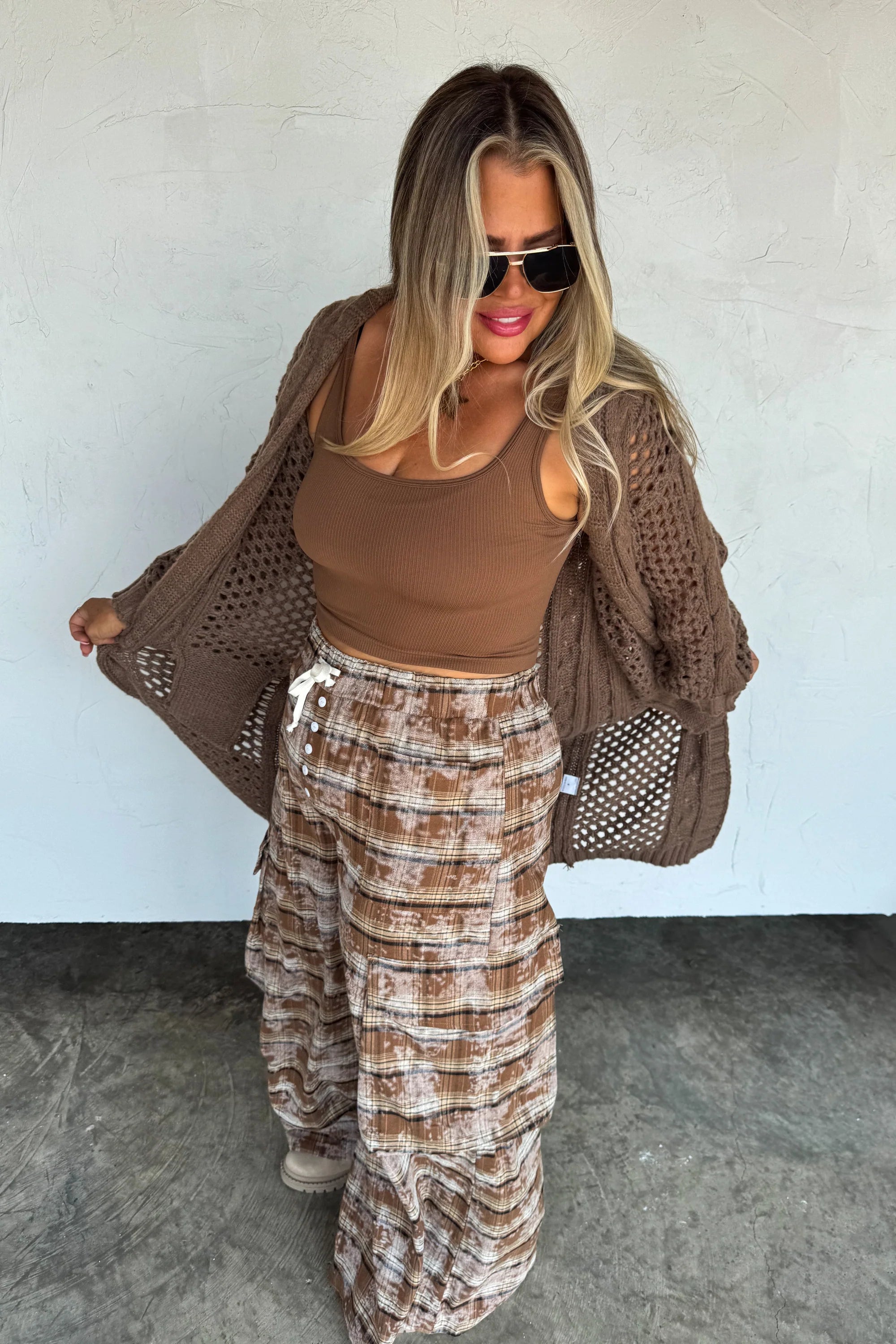 Kandias Knit Cardigan in Brown