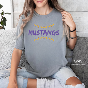 Comfort Colors Mustangs Baseball Laces Tee