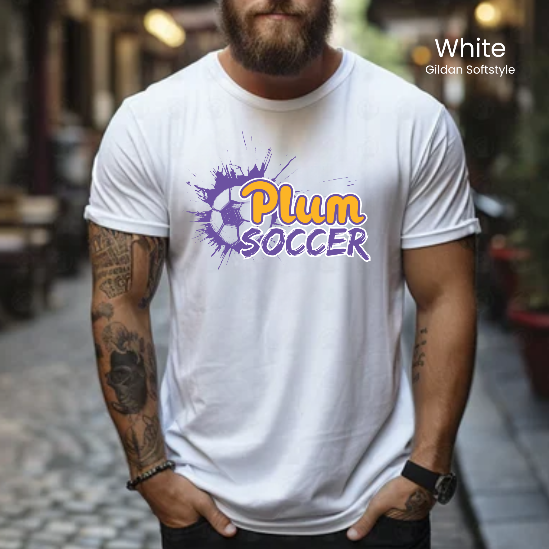 Plum Soccer Splat Tee
