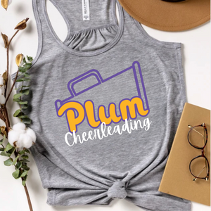 Plum Cheerleading Flowy Racerback Tank