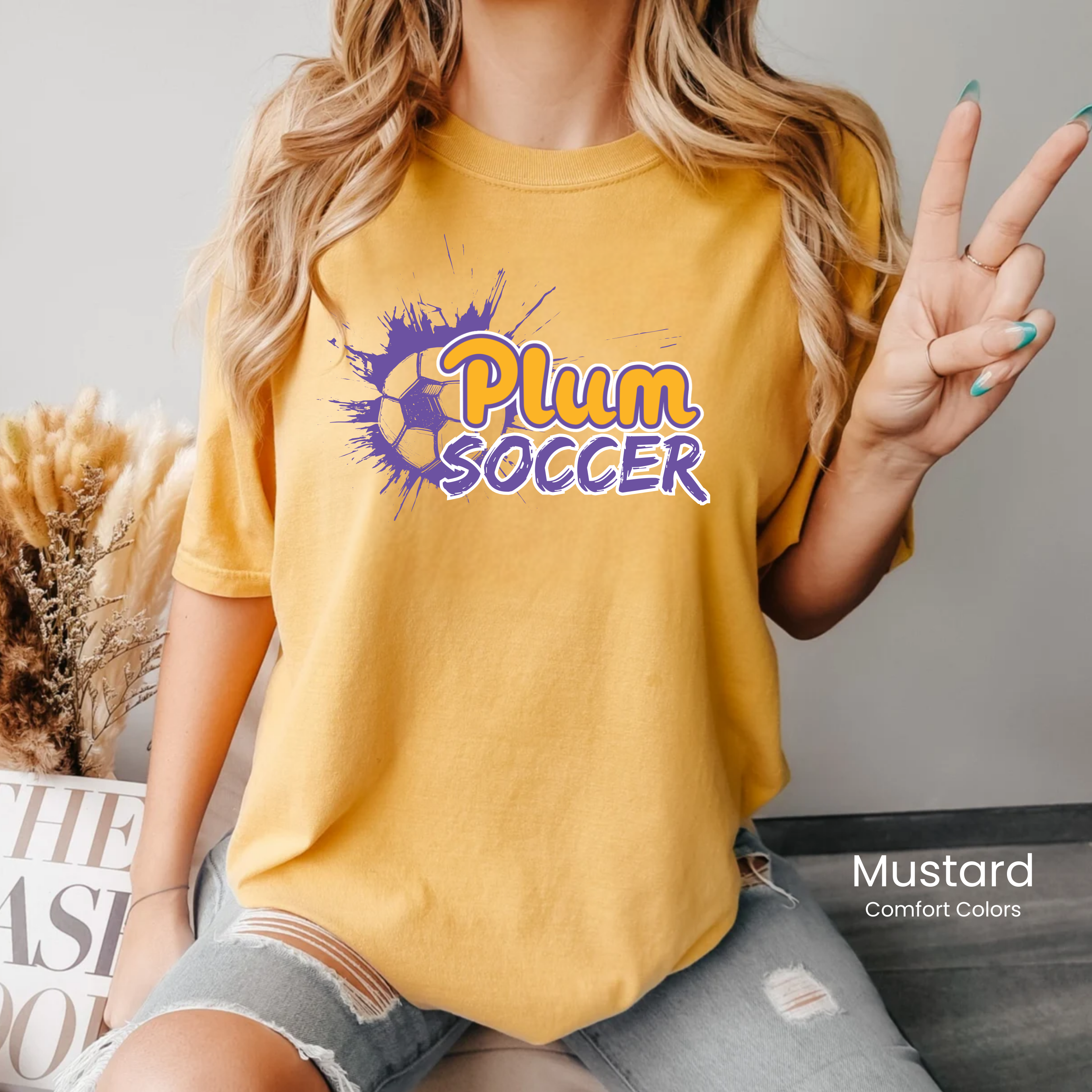 Comfort Colors Plum Soccer Splat Tee