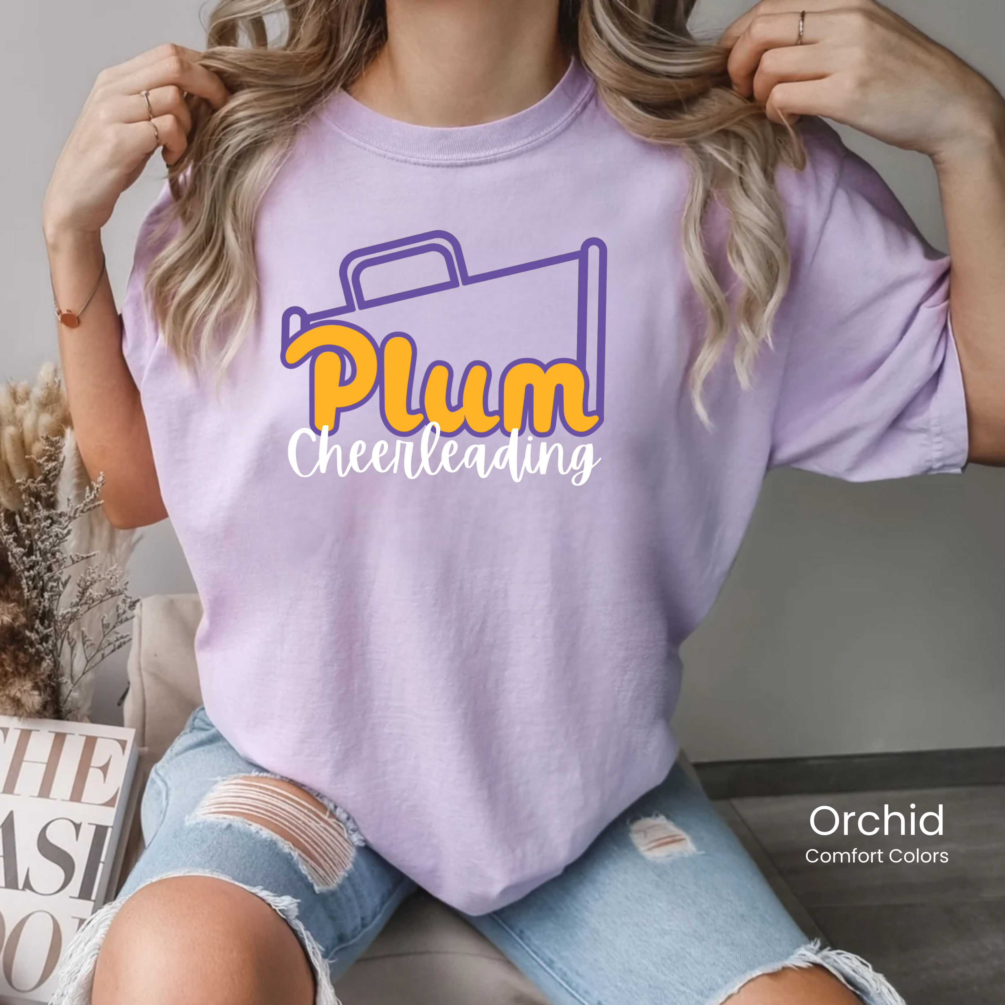 Comfort Colors Plum Cheerleading Tee