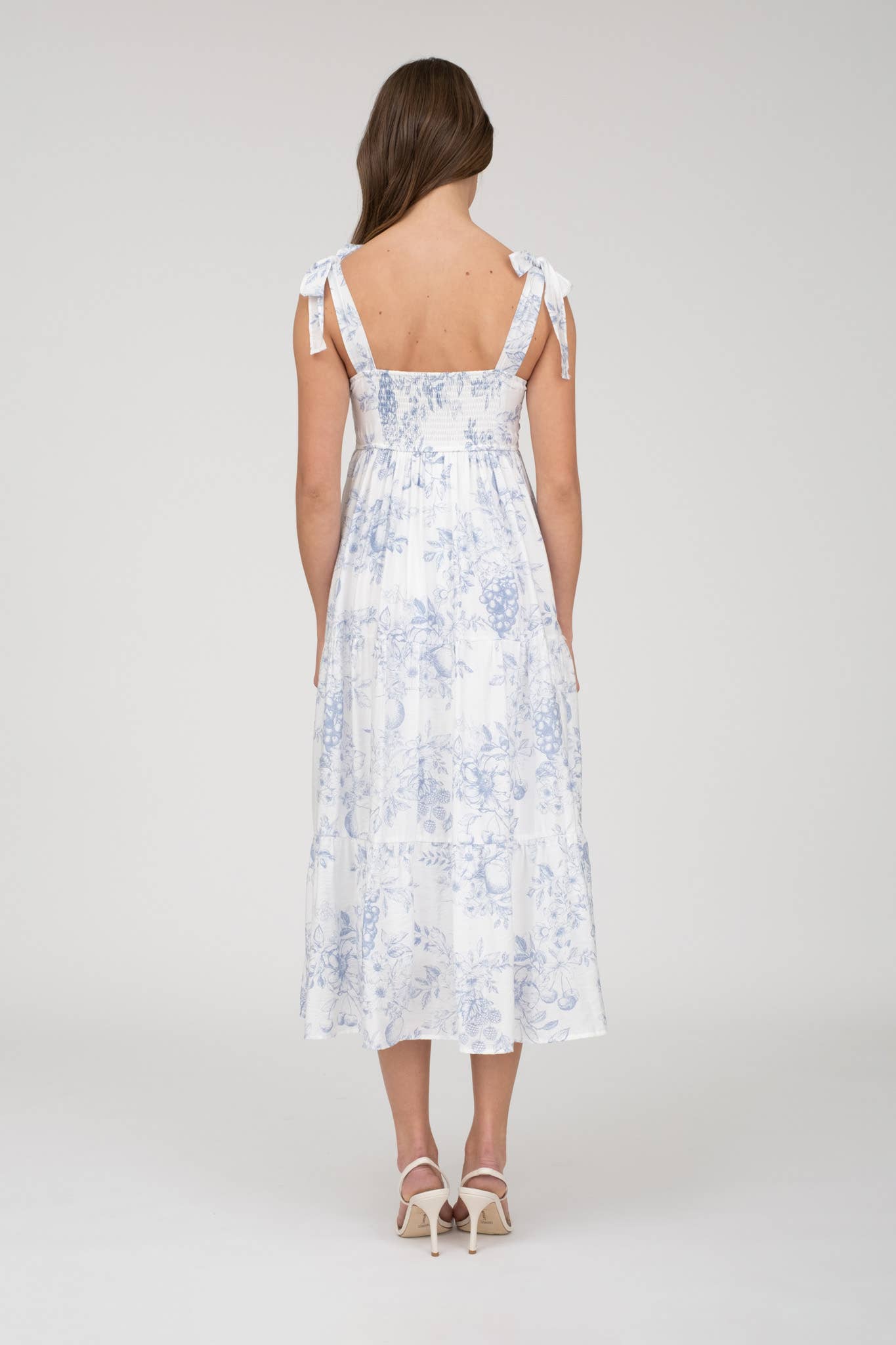 Fruit Blossom Tiered Midi Dress